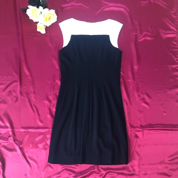 White House and Black Market Black & White Color block Sleeveless A Line Dress - Picture 9 of 9